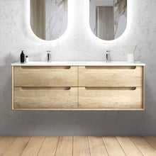 Byron 1500mm Wall Hung Double Vanity with Ceramic Countertop